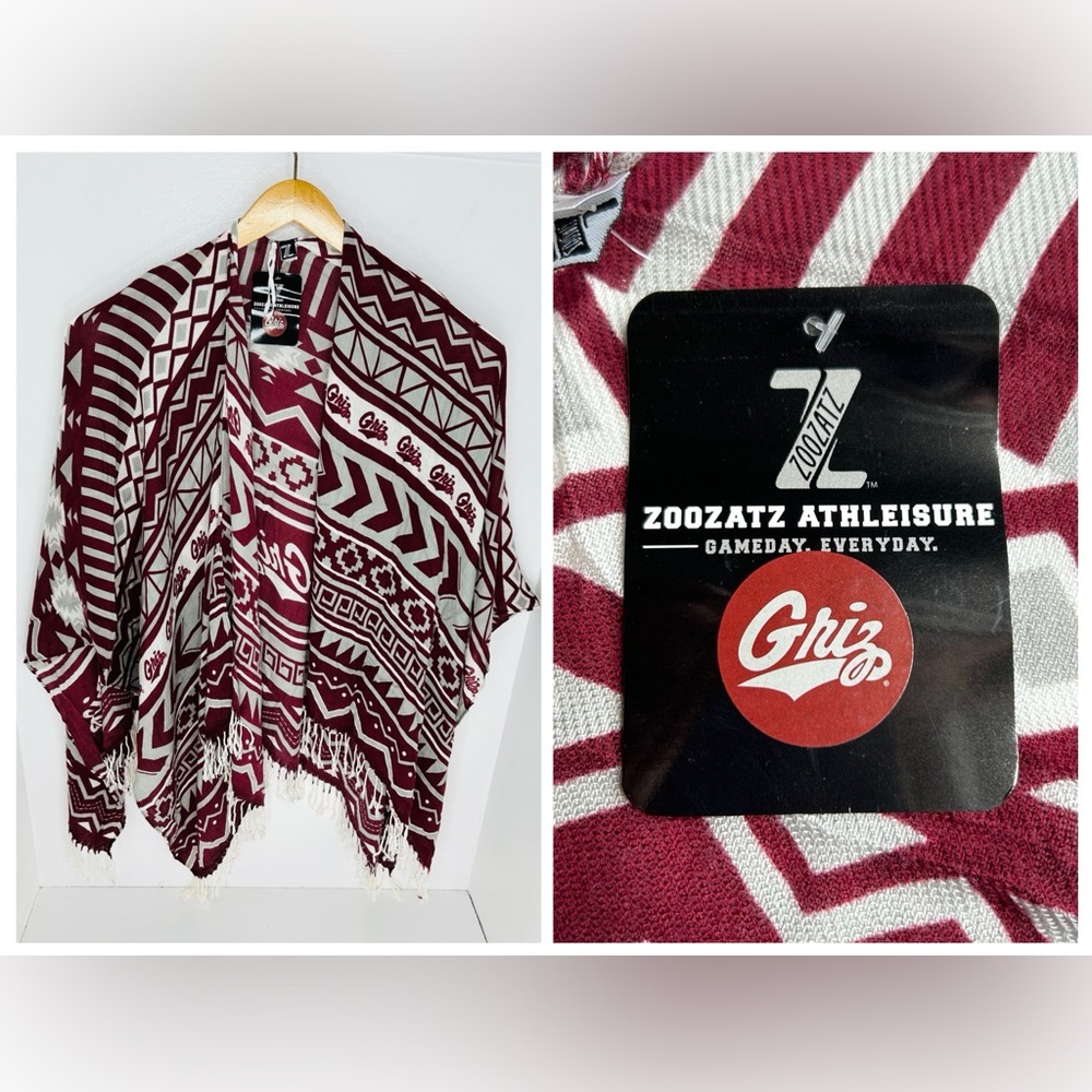 Zoozatz NWT University Of‎ Montana Grizzlies Cape Shawl One Size Southwest Aztec